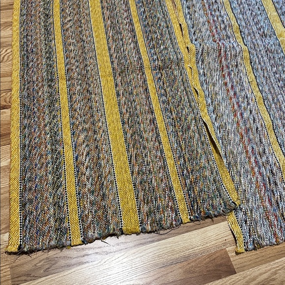 Vintage Multi-Color Woven Yellow Hook Rug Kitchen Throw Decorative set of 2 - Picture 7 of 8